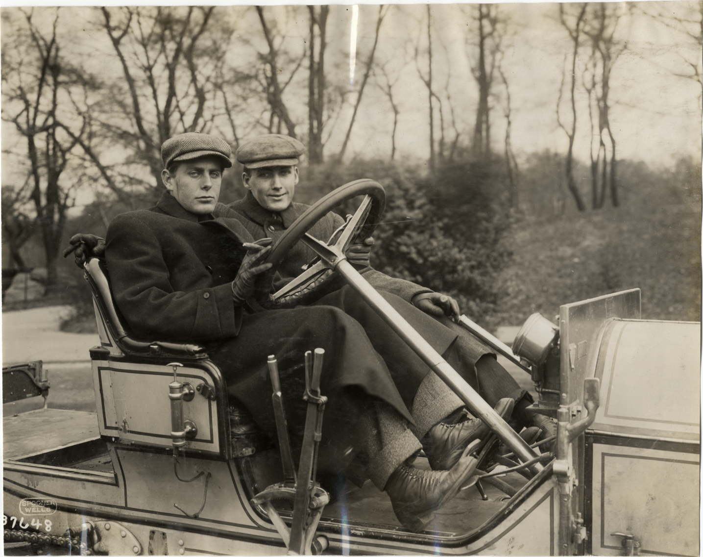 Two men in automobile