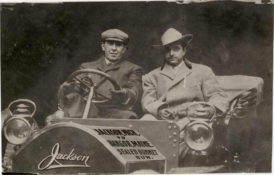 Two men in Jackson automobile