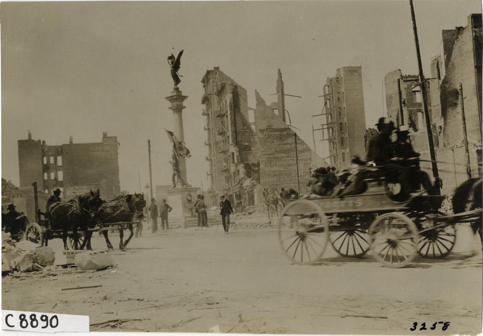 James D. Phelan monument, 1906 San Francisco earthquake and fire