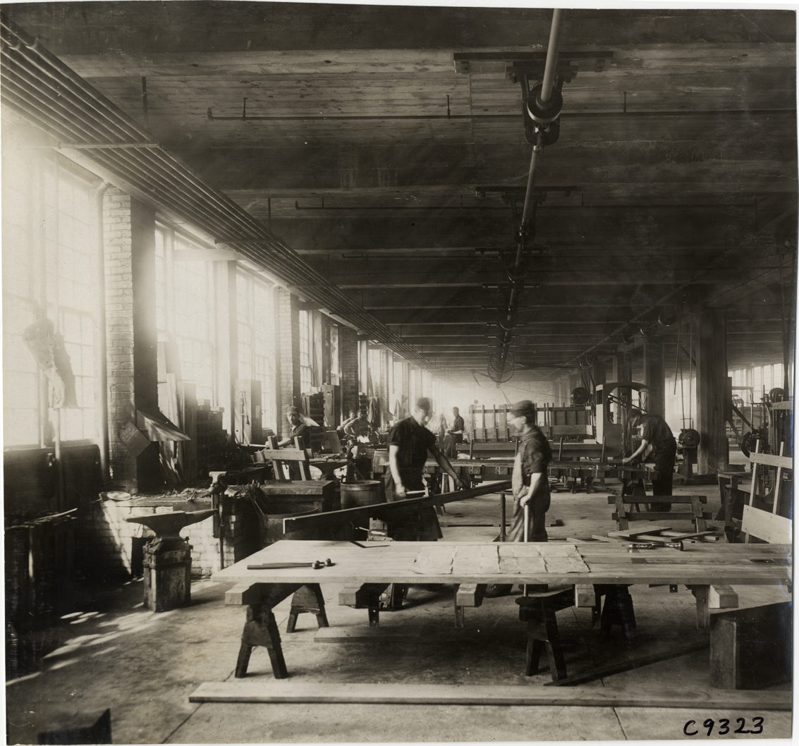 Workers at Rapid Motor Vehicle Company factory