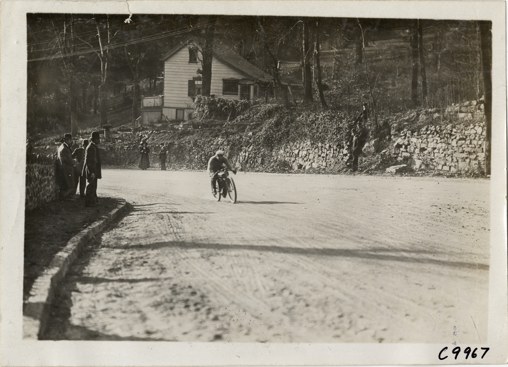 Motorcyclist, 1909 Edgewater-Fort Lee Hill Climb