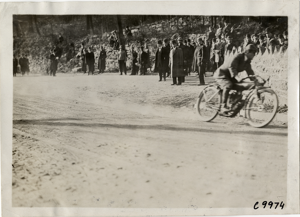 Motorcyclist, 1909 Edgewater-Fort Lee Hill Climb
