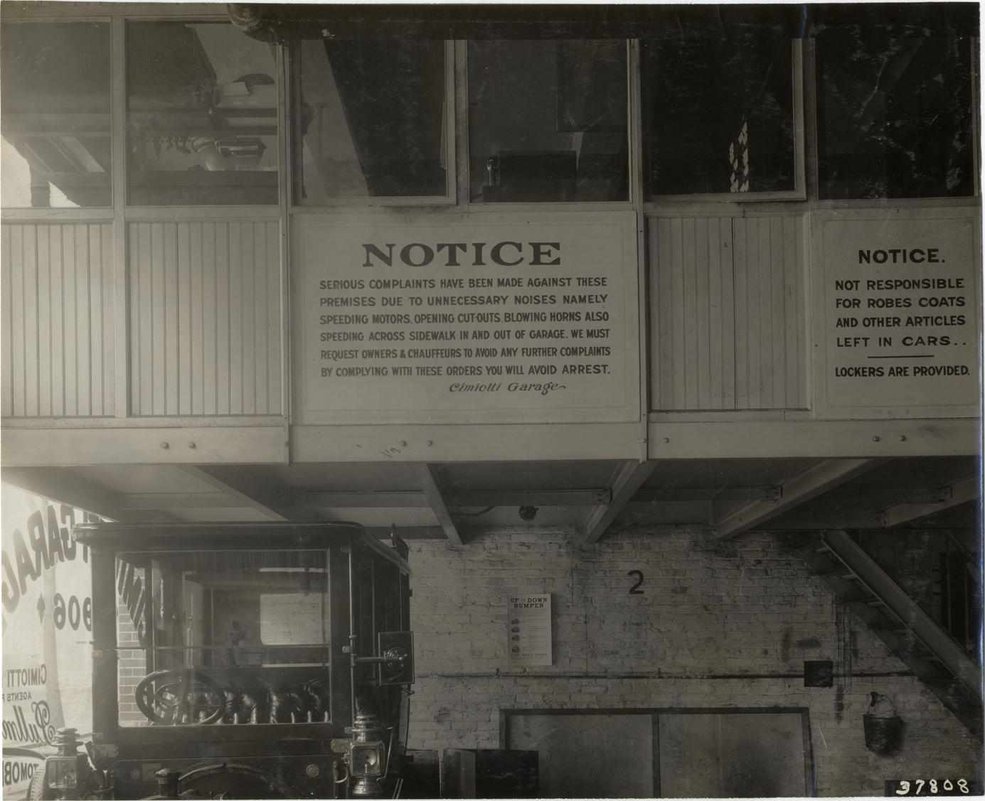 Notice in Cimiotti Garage