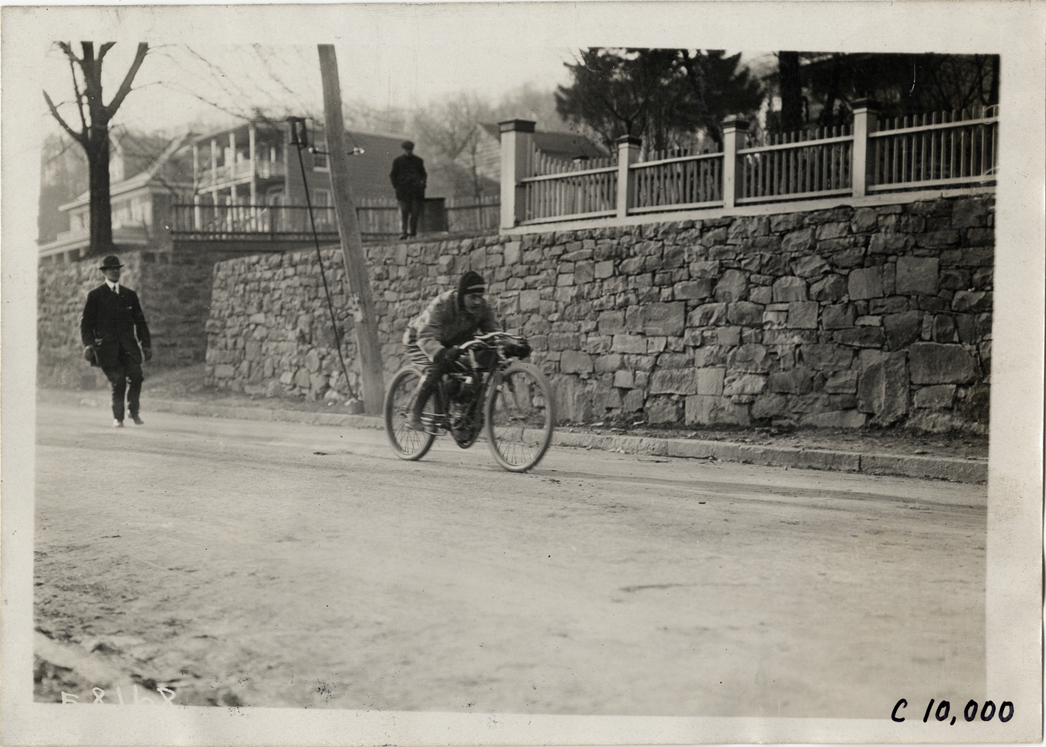 Motorcyclist, 1909 Edgewater-Fort Lee Hill Climb