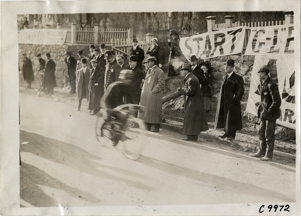 Motorcyclist, 1909 Edgewater-Fort Lee Hill Climb