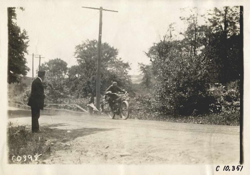 Motorcyclist, 1910 White Plains Hill Climb