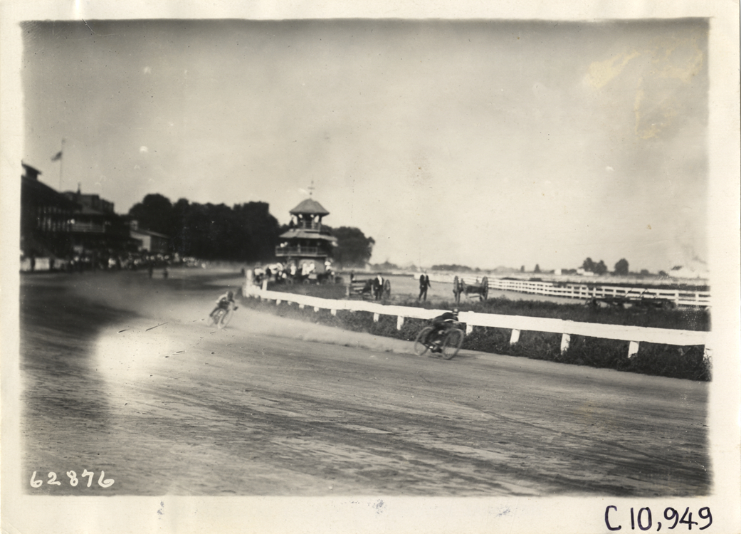 Motorcycle race, 1910 Point Breeze motorcycle races