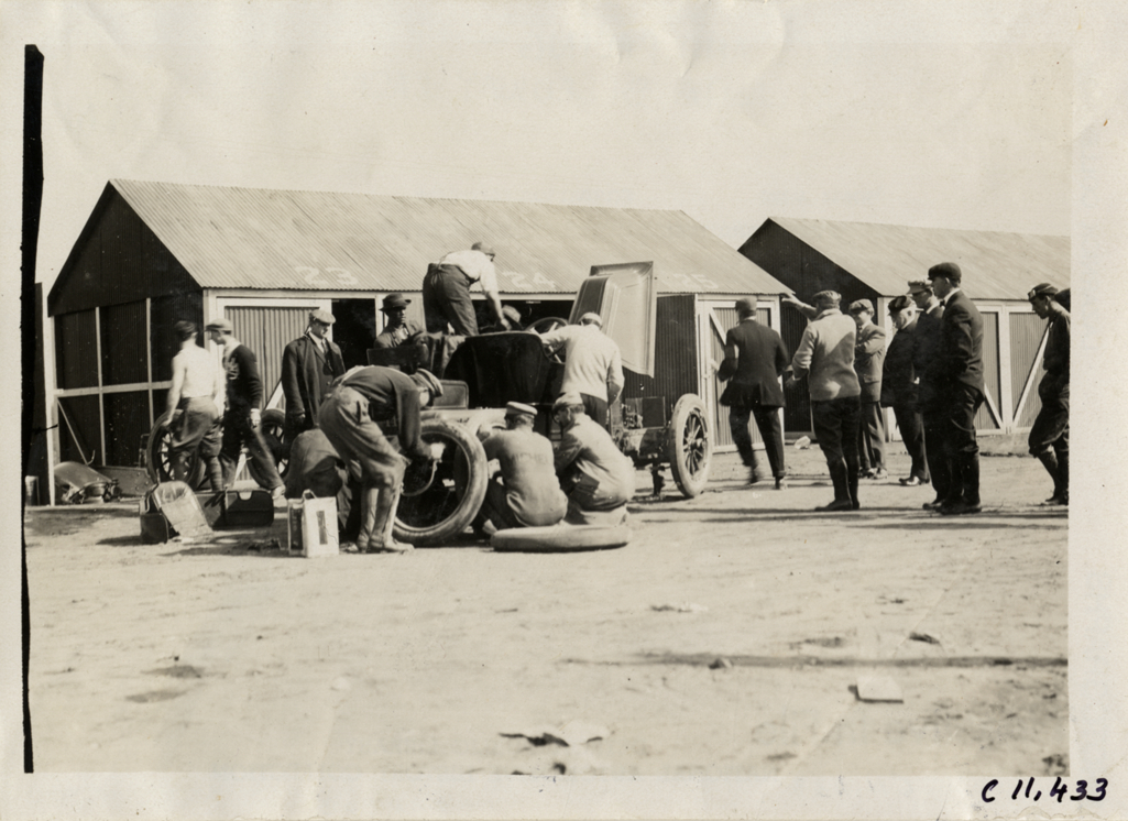 Men working on racecar, Atlanta Speedway