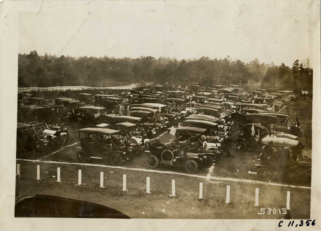 Automobiles in parking lot, Atlanta Speedway