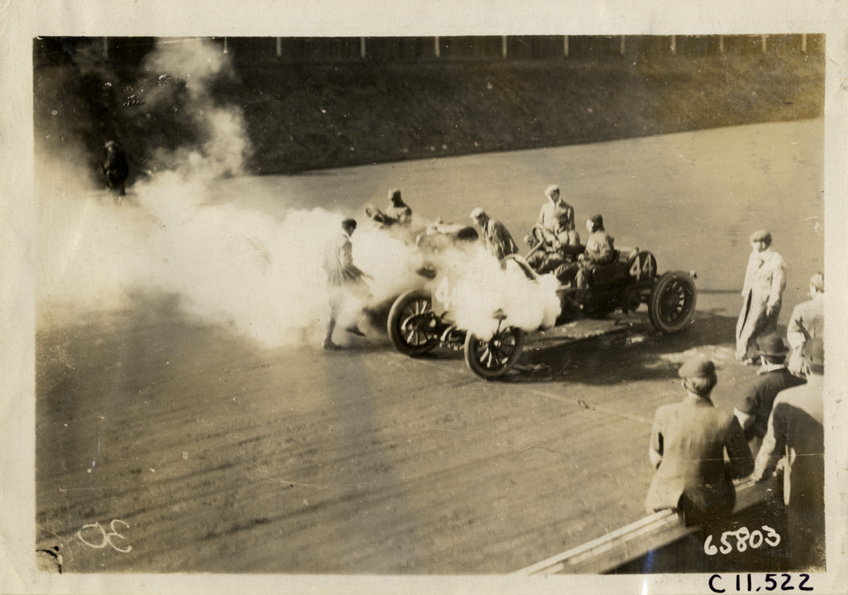 Racecars at starting line, Atlanta Speedway
