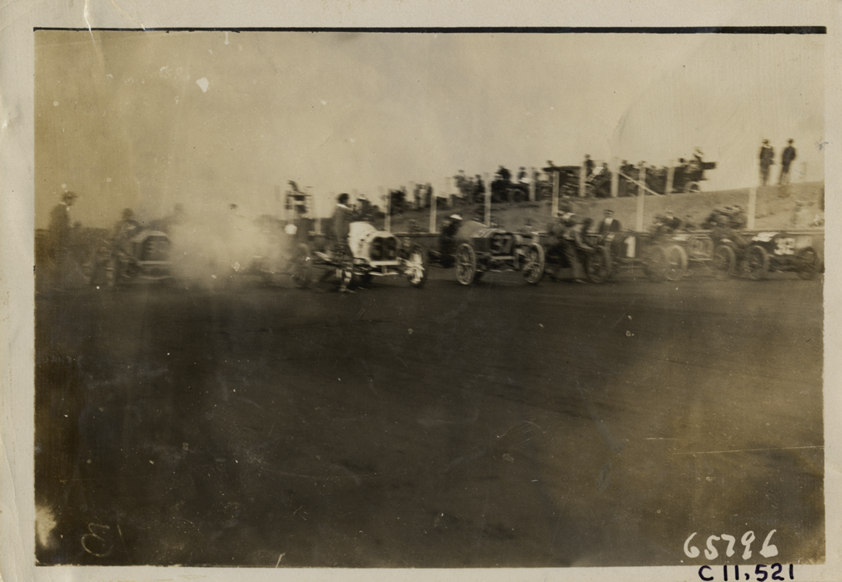 Racecars at starting line, Atlanta Speedway