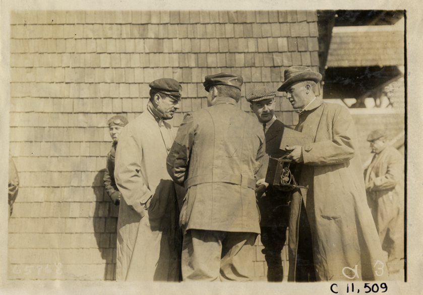 Men conversing at Atlanta Speedway