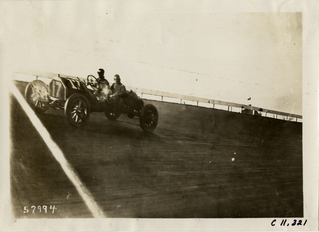 Driver and passenger in racecar, Atlanta Speedway