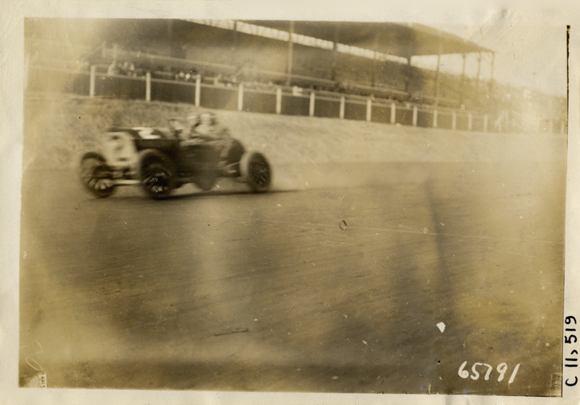Driver and passenger in racecar, Atlanta Speedway