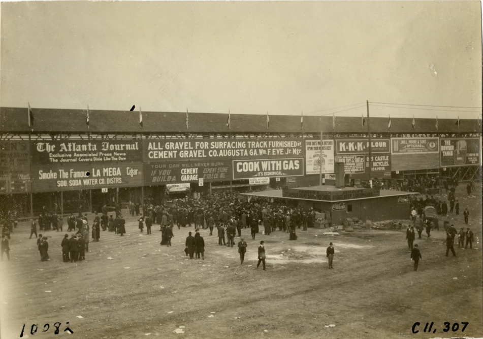 Grandstand and refreshment building, Atlanta Speedway