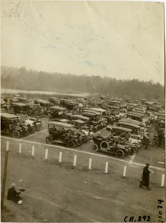 Automobiles in parking lot, Atlanta Speedway
