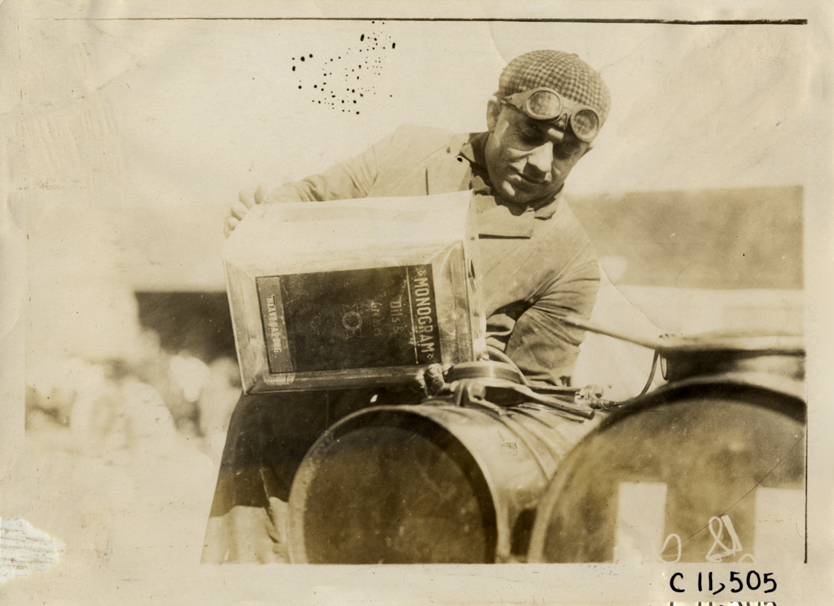 Driver fueling racecar, Atlanta Speedway