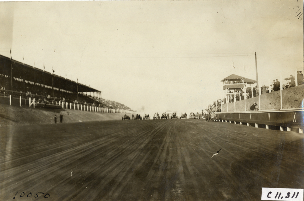 Racecars at starting line, Atlanta Speedway
