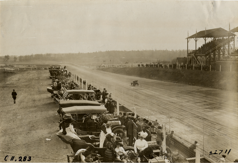 Motorists watching race from automobiles, Atlanta Speedway