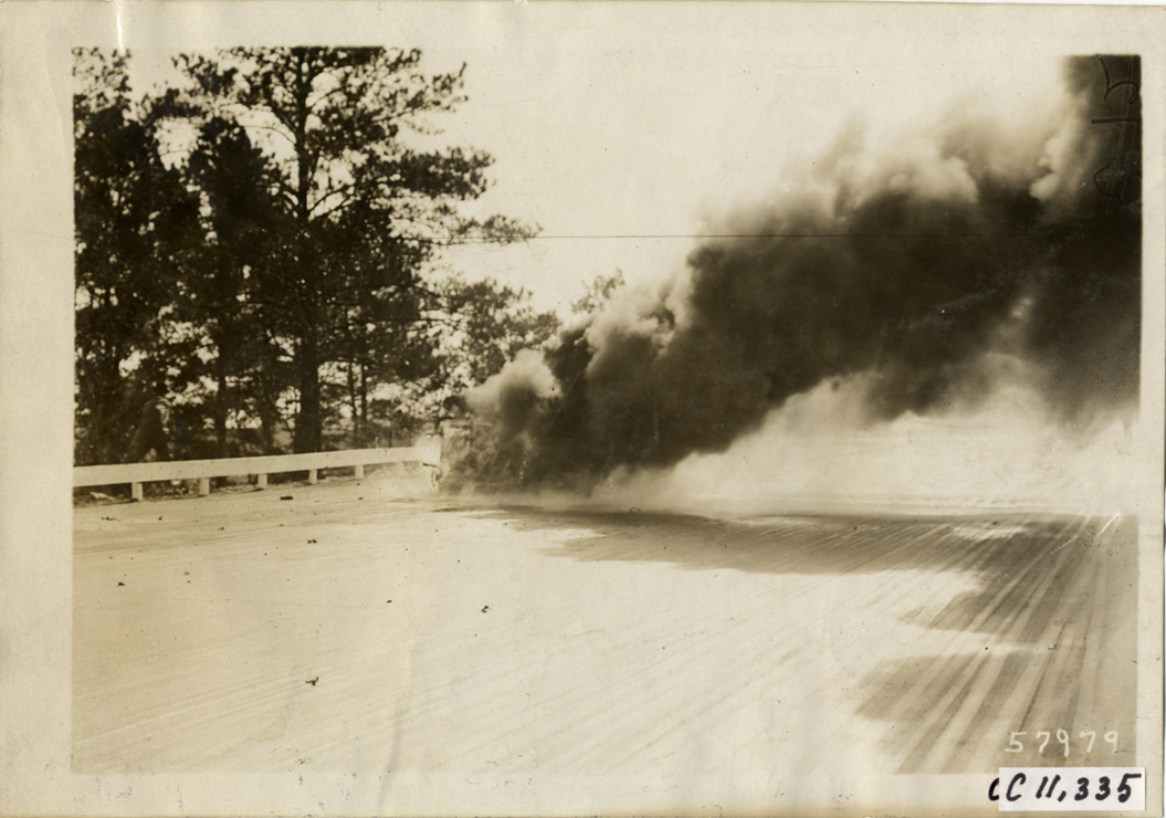 Aftermath of racecar accident, Atlanta Speedway