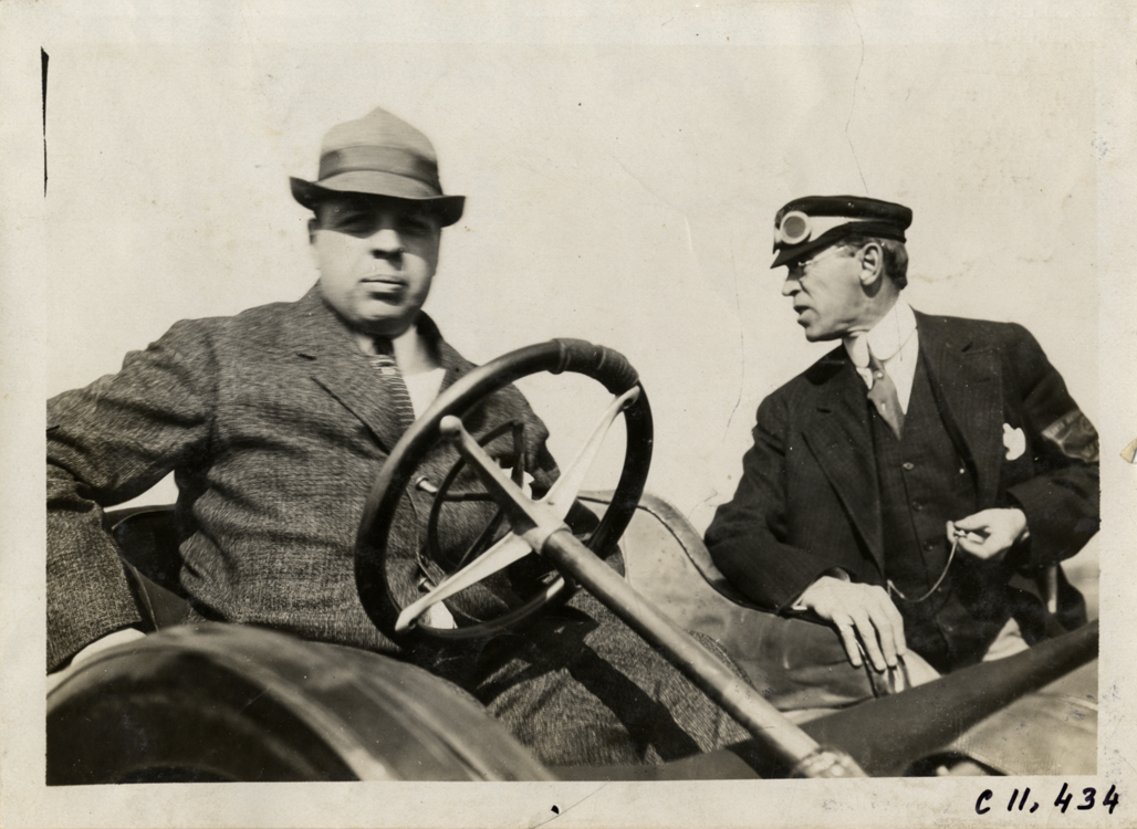 Men with racecar, Atlanta Speedway