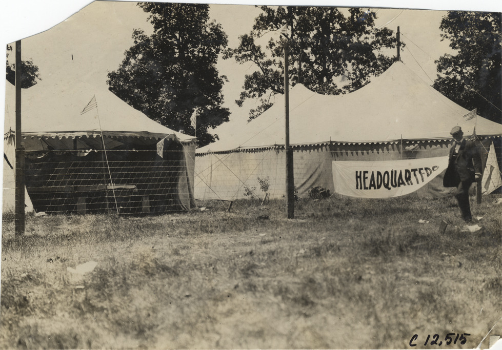 Headquarters tents, 1909 Crown Point races