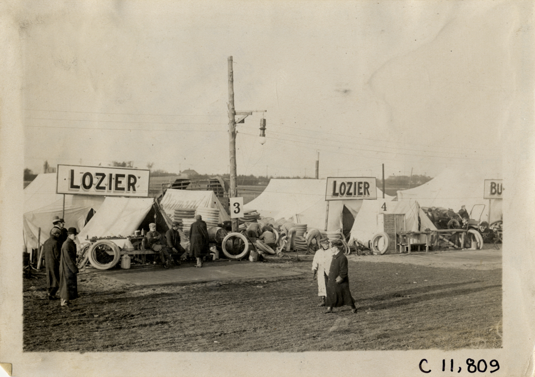 Lozier tents, 1909 Brighton Beach races