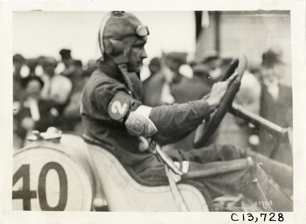 Racecar driver, 1910 Indianapolis races
