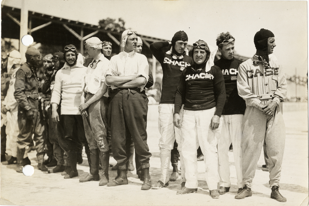 Case, Schacht and Fox racecar drivers, 1913 Indianapolis 500 automobile race