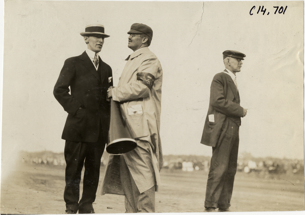 Officials and announcer, 1909 Readville races