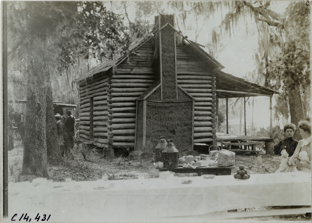 Log cabin, 1905 Ormond-Daytona races