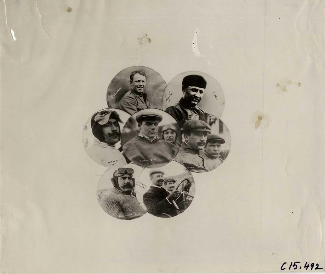 Racecar drivers, 1908 Vanderbilt Cup races