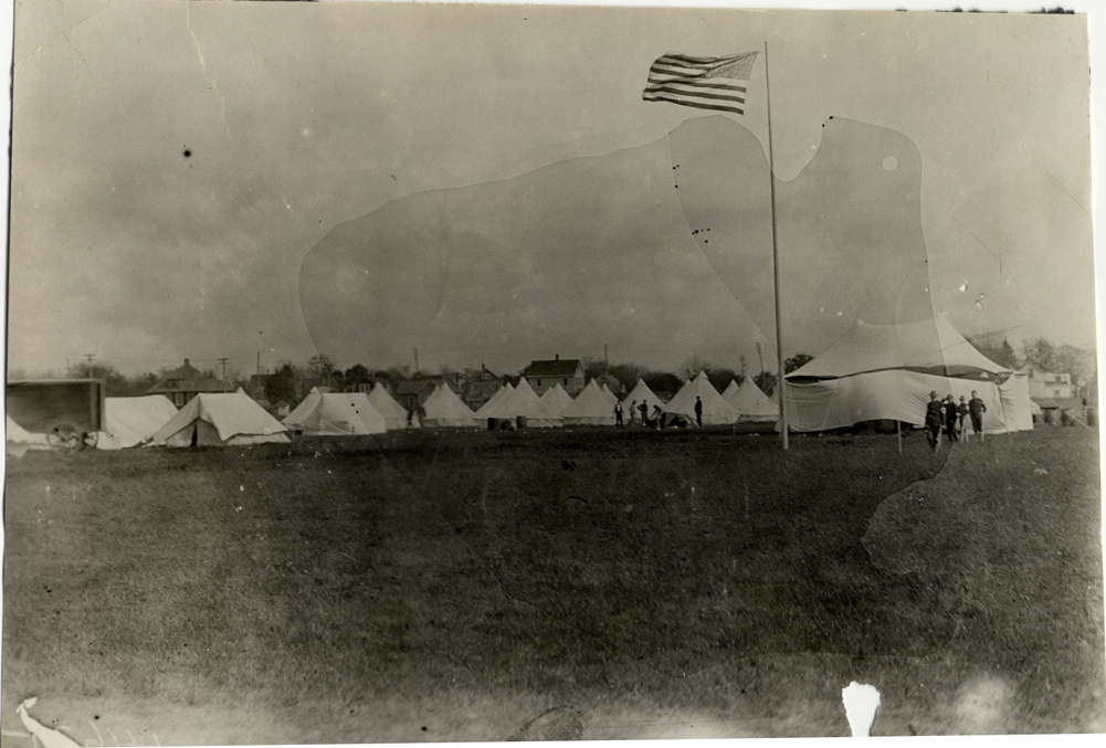 Irish Volunteers camp, 1908 Vanderbilt Cup races