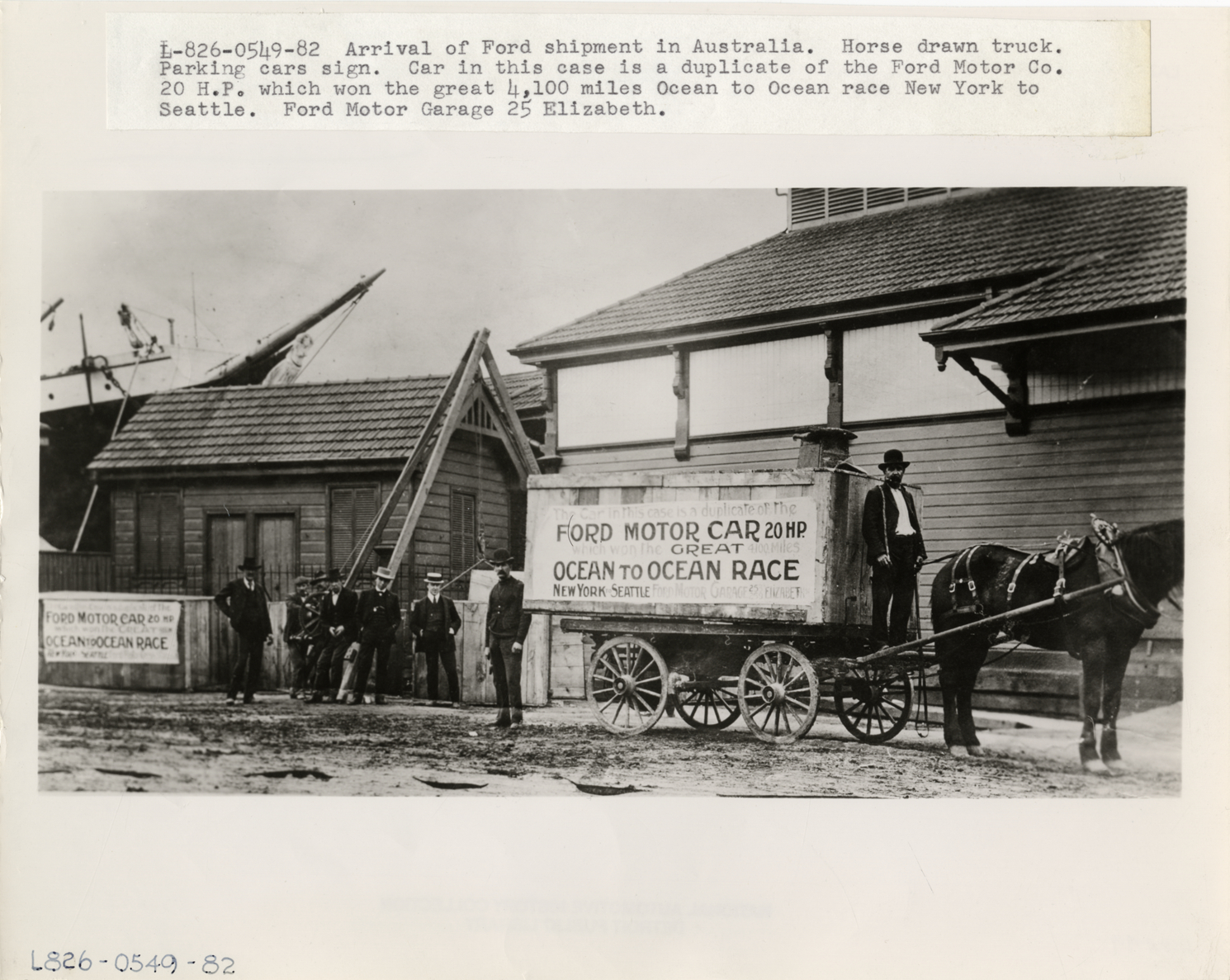 Arrival of Ford shipment in Australia