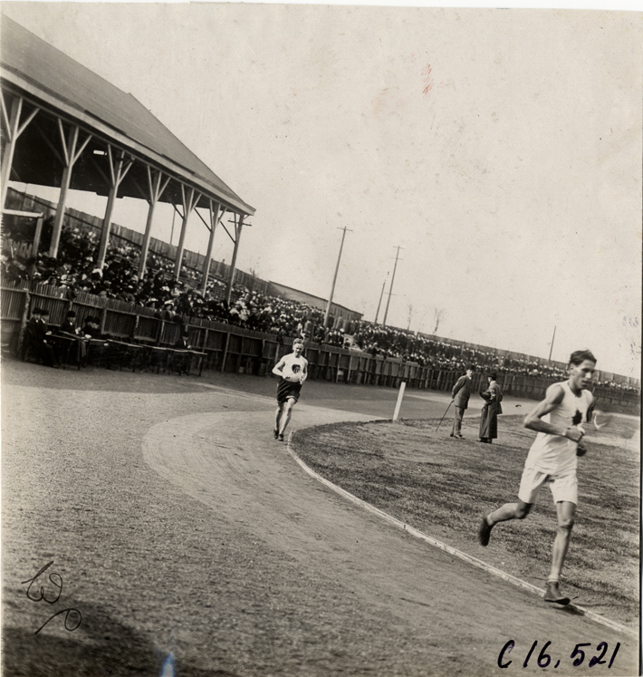 Runners competing in race