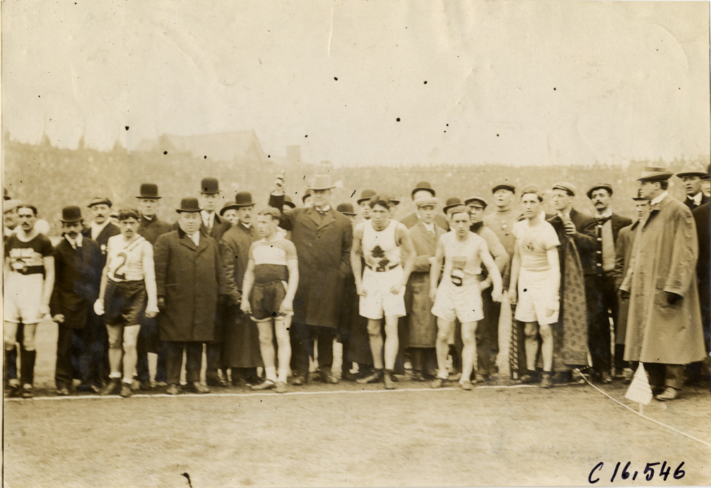 Runners at start of marathon race
