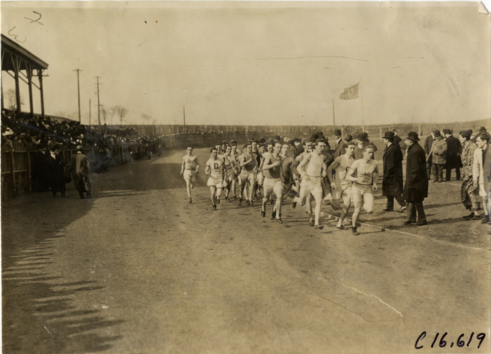 Runners competing in race