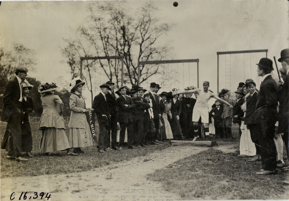Athlete competing in shot put