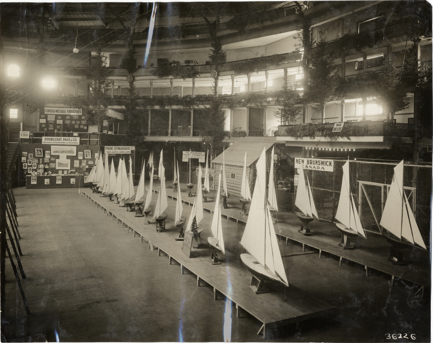 Display of model sailboats, 1909 Sportsman's Show