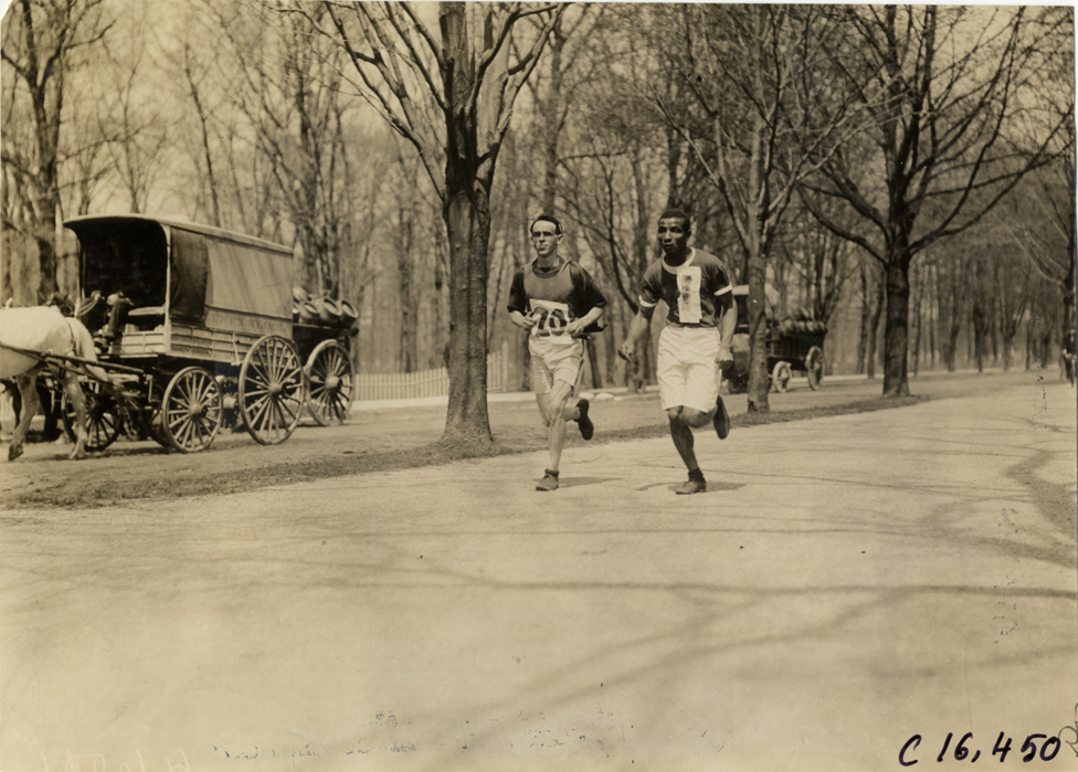 Runners in marathon race