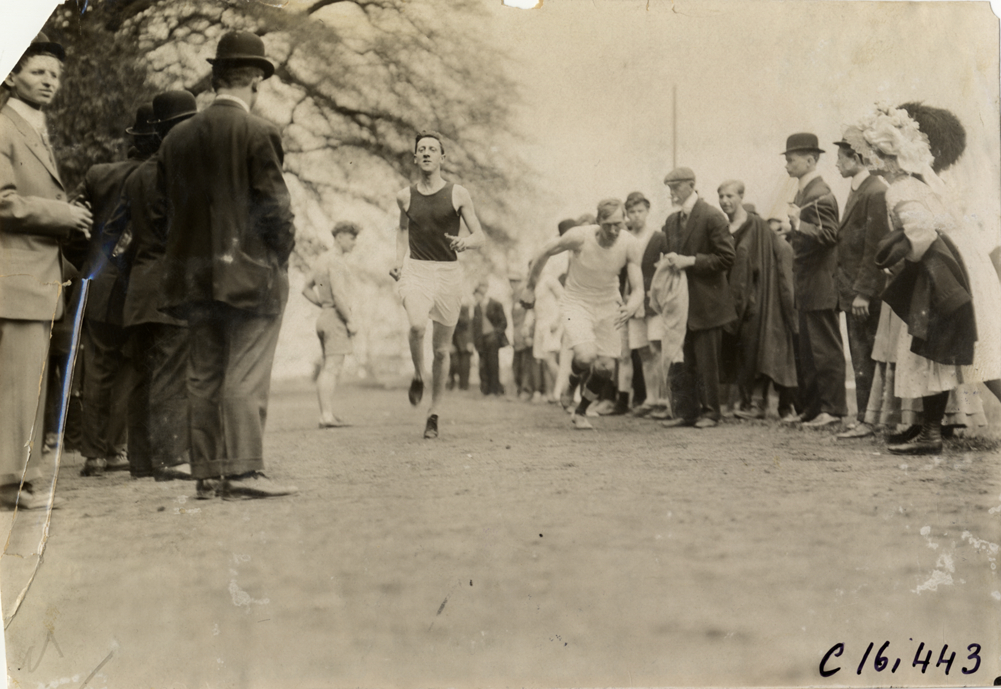 Runners in relay race