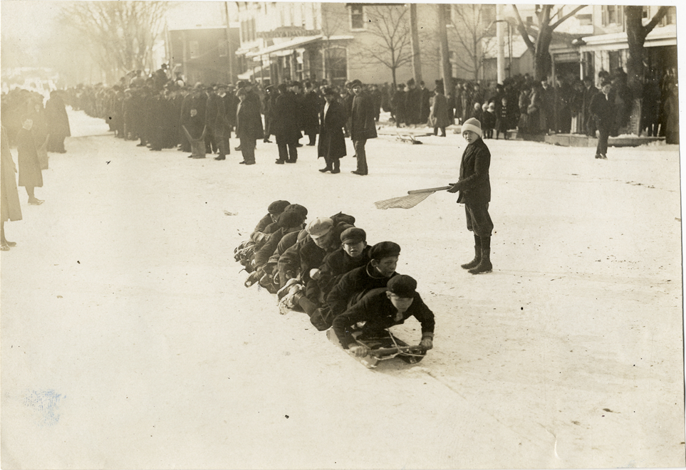 Boys on bobsled, Huntington, Long Island