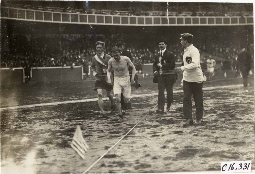 Runners competing in race
