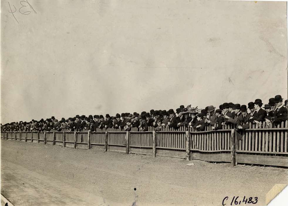 Spectators at track meet