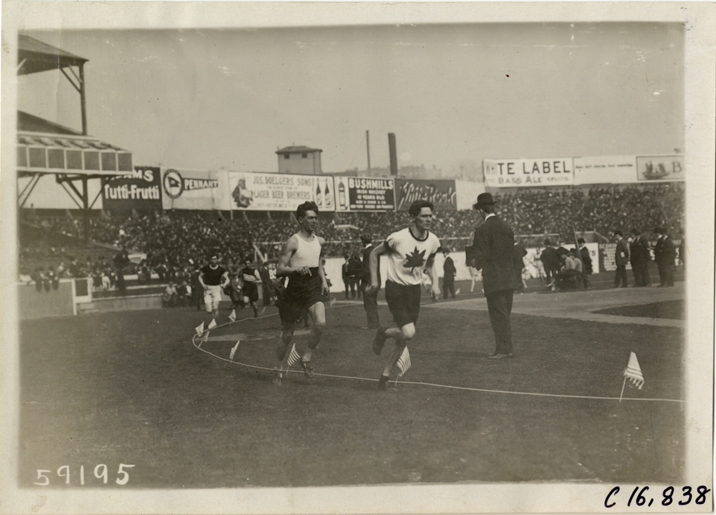 Runners competing in marathon race