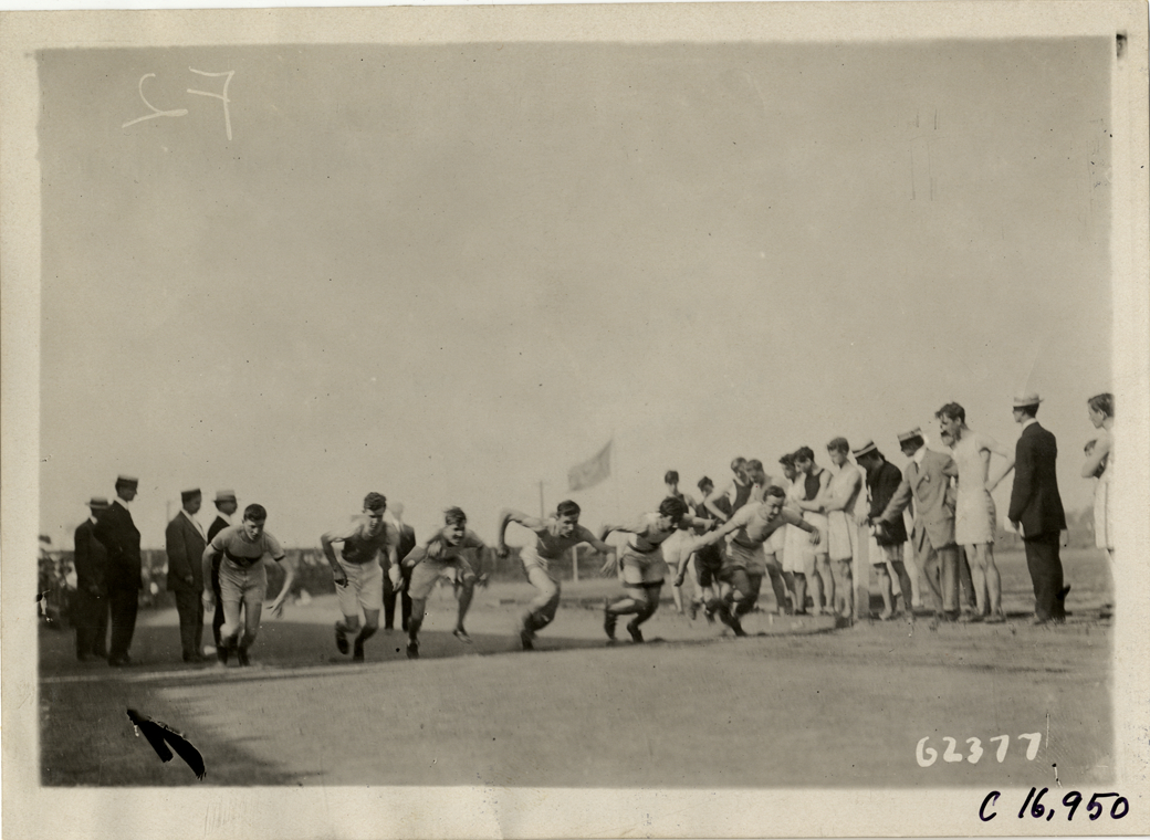 Runners at start of marathon race, 1910 Flatbush Marathon