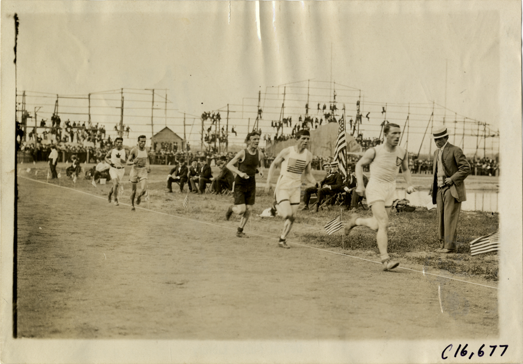 Runners competing in race