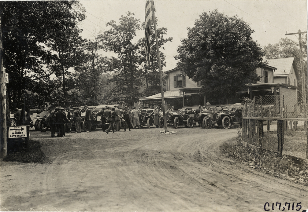 Automobiles at Highland Mills, New York, 1909 Catskill-Berkshire Tour