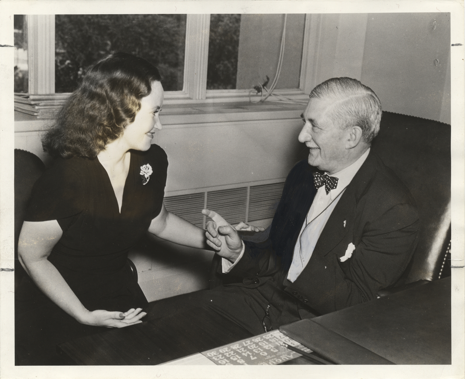 William S. Knudsen meeting Lucy Monroe