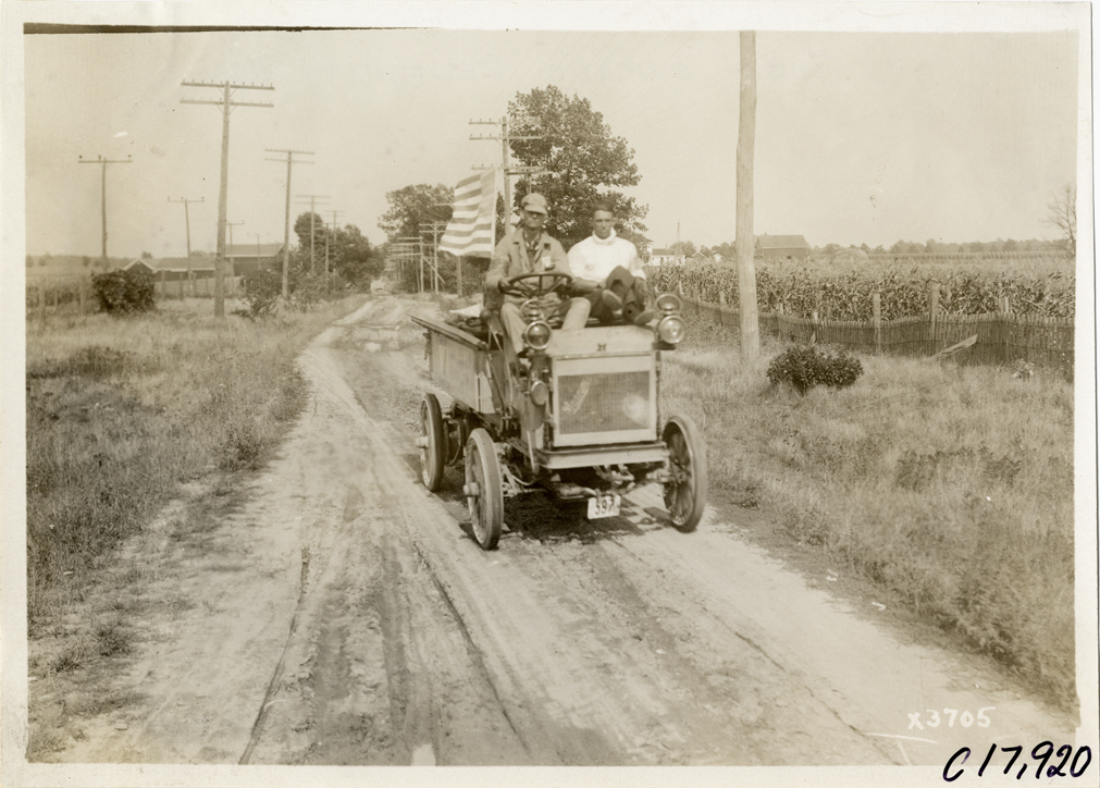 Motorists in truck, 1911 Chicago Reliability Run